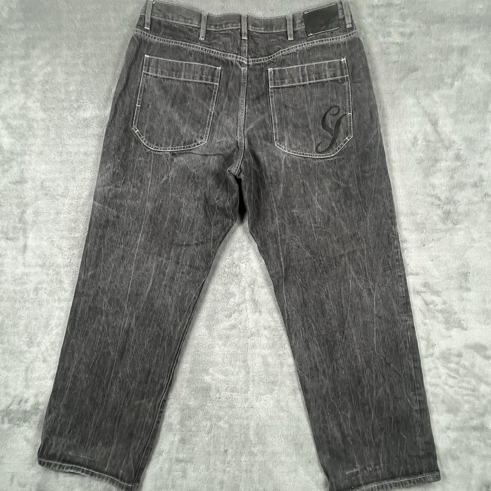 Sean John Embroidered Wide Leg Jean Men Relaxed Streetwear Baggy Denim 38X33 Y2K - Picture 4 of 8